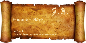 Fuderer Márk névjegykártya